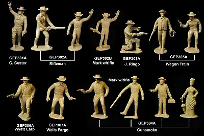 MARX TV Western Character Figures 54mm Pliabler TAN Resin  Toy Soldiers Playsets • $12.95