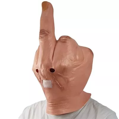 Novelty Full Head Latex Halloween Mask Middle Finger Scary Funny • $27.85