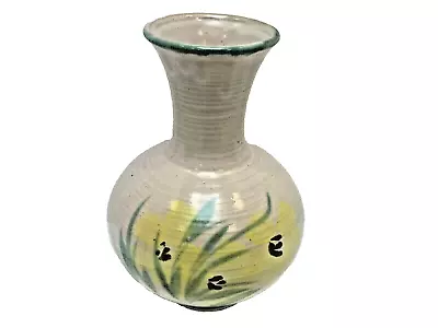 Pacific Stoneware 1972 RINGED VASE Signed B. Welsh Oregon Art Pottery 9.75  Tall • $37.99