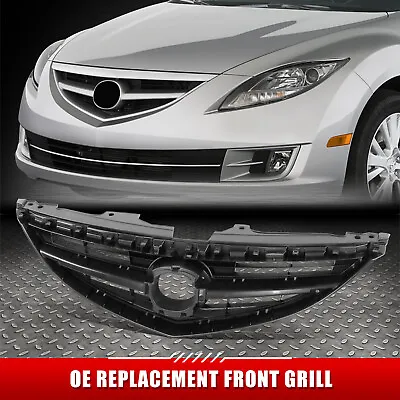 For 09-13 Mazda 6 OE Style Matte Black Front Bumper Upper Grille W/ Badge Slot • $33.51