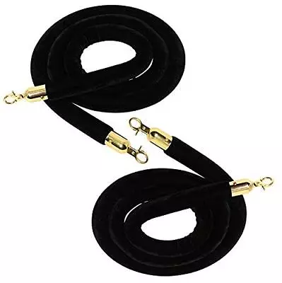 2-Pack Velvet Stanchion Rope 5Ft Stanchion Queue Barrier Rope Black Velvet Rope • $18.99