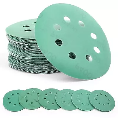 60PC 5inch Wet Dry Sanding Discs 400/600/800/1000/1500/2000 Grit Green Sandpaper • $14.99