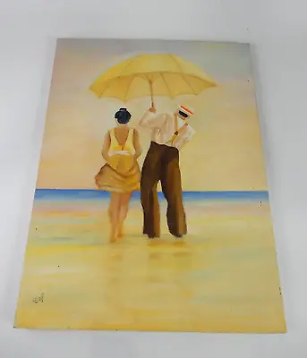 Reproduction Jack Vettriano - 'A Small Umbrella Corner' Painting - Signed LDEL • £35.88