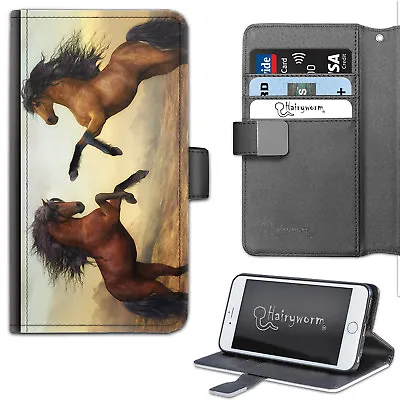 $27.02 • Buy Two Horse Rear Phone Case;PU Leather Wallet Flip Case;Cover For Samsung;Apple