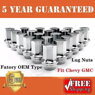 24 Chrome OEM Factory 14x1.5 7/8  Hex Lug Nuts For GMC Sierra 2500 3500 HD  • $31.89