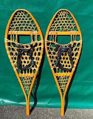 GREAT Vintage SNOWSHOES 42  X 14  + Bindings SNOW SHOES • $63.49