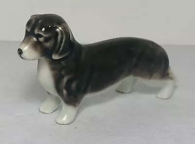 Miniature Porcelain Brown Dachshund Dog Figurine  Made In Occupied Japan(b13) • $15