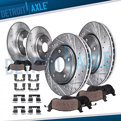 Front & Rear DRILLED Rotors + Brake Pads For Hyundai Elantra Veloster Kia Forte • $158.22