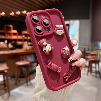 Suitable For Iphone15promax Case New 14 Silicone Bear Cute 13 • $22.87