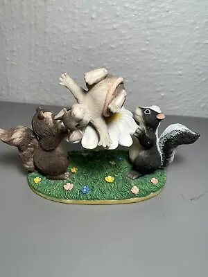 Charming Tails “The Blossom Bounce” Fitz And Floyd Figurine Skunk Mouse Raccoon • $13