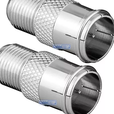 £2.65 • Buy 2 X F TYPE MALE QUICK TO FEMALE PUSH ON FAST FIT TV Aerial Sky Connector