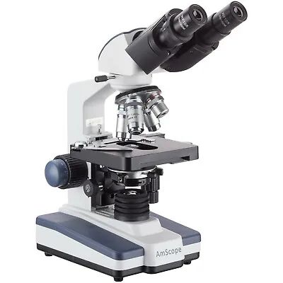 AmScope B120C 40X-2500X LED Lab Binocular Compound Microscope + 4 Camera Options • $364.99