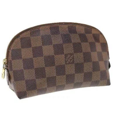 LOUIS VUITTON Damier Ebene Pochette Cosmetic PM Pouch N47516 LV Auth 65033 • $140