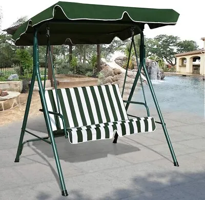 £68.49 • Buy 2 Seaters Garden Swing Chair Metal Hammock Cushioned Seat Lounger W/ Canopy