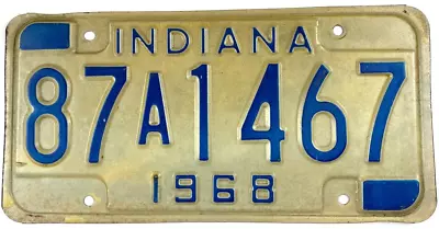 Vintage Indiana 1968 Auto License Plate Warrick County Garage Decor Collector • $24.95