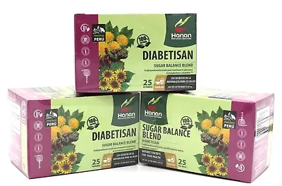 75 Tea Bags Diabetisan  (Sugar Balance Blend Tea Bags) 3 Boxes • $27.99