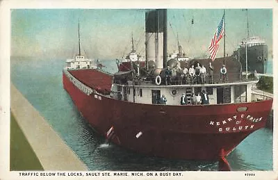 SHIP GREAT CREW SHOT ON THE HENRY C. FRICK Of Duluth MN HEAVY DOWNBOUND AT SOO! • $11.99