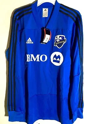 Adidas MLS Montreal Impact Long Sleeve Team Training Jersey Blue Sz S • $19.99