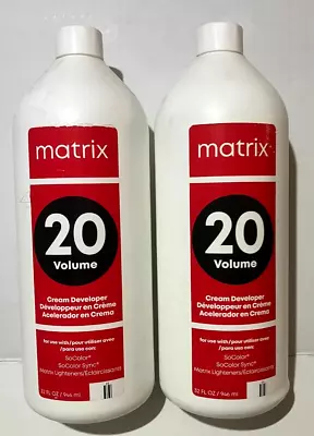 Lot Of (2) Matrix 20 Volume Cream Developer Use With SoColor Lighteners 32 Oz • $27.99