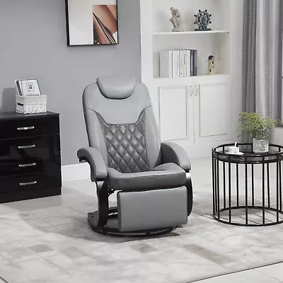 Fake Leather Rocking Living Room Chair With 360 Swivel Rotation & Sponge Cushion • $225.99