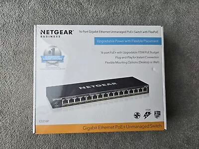 New Netgear Gs316p 16 Port Poe  • £120