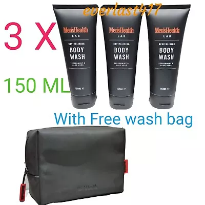 Men's Health Lab Revitalising Body Wash Peppermint & AloeVeraWith Free Wash Bag • £17.85