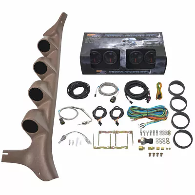 GlowShift B7 4 Gauge Diesel Set + Tan Pod For 92-97 Ford F250 F350 Powerstroke • $386.99