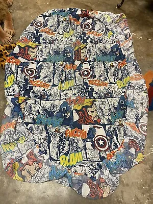 Marvels Avengers Assemble Comic Panel Full Bed Sheet Set Thor Hulk Cap Iron Man • $20