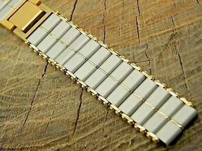 Seiko NOS Vintage Unused 2 Tone Base Metal Butterfly Clasp Watch Band 15mm • $48