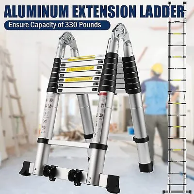 16.5FT Multi Purpose Aluminum Telescopic Ladder Folding Extension Step Non-Slip • $74.90