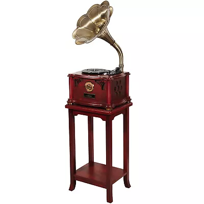 Retro Turntable Vintage Phonograph Gramophone Copper Horn Speaker Record Player • $69.99