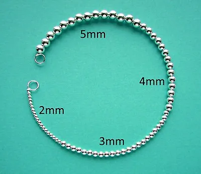 £5.50 • Buy 50 X Sterling Silver SPACER BEADS Round Smooth Shiny 2mm 3mm 4mm 5mm CHOOSE SIZE