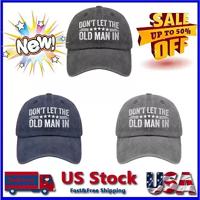 Don't Let The Old Man In Vintage American Flag Hats Vintage Washed Caps Strap • $9.99
