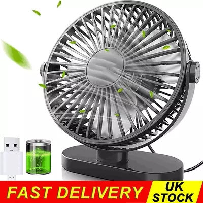 6  Mini USB Desk Fan Quiet Personal Cooler USB Powered Portable Table Fan • £11.89