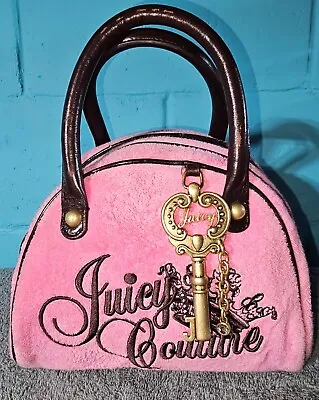 $250 • Buy Vintage Pink Brown Juicy Couture Purse Tote Bag Handbag Terry Cloth Satchel Y2K