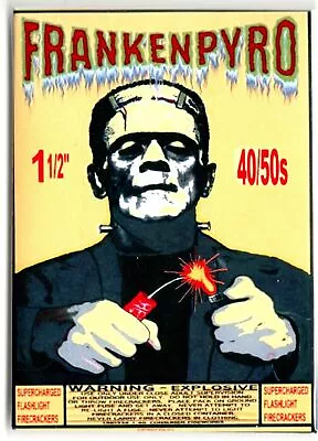 Vintage Monster Firecracker Label Fridge Metal Magnet Big 2.5 X 3.5  Bonus • $6.95
