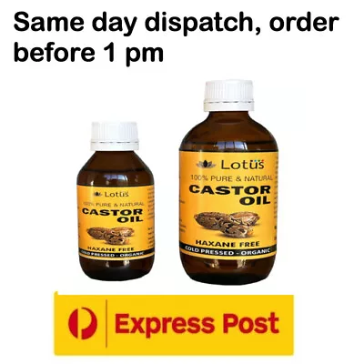 Organic Castor Oil 100% Pure Cold Pressed Hexane Free Free Express Postage. • $39.99