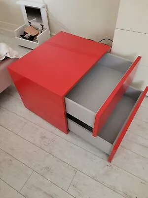 HABITAT Red Low Unit 2 Drawers Perfect For Coke Mini Fridge - Man Cave • £35