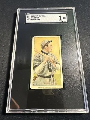 1909-1911 Sweet Caporal T206 Joe Tinker Bat On Shoulder Sgc 1 • $275