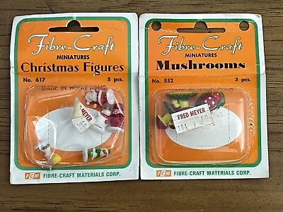 2 Packs Vintage Fibre-Craft Miniatures Christmas Figurines (5) And Mushrooms (3) • $2