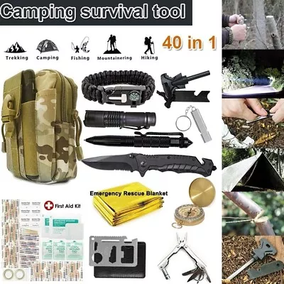 Bug Out Bag Survival Kit Emergency Tactical Backpack Prepper First Aid 40 In 1 • $7.99