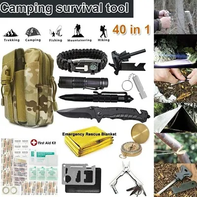 Survival Kit Emergency Tactical Defense Equipment Outdoor Camping Tools 40 In 1 • $32.99