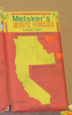 Late 1980's Metsker's Map Of Olympic Peninsula Washington • $6.99