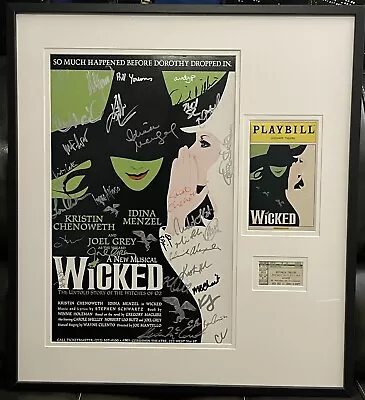 $2600 • Buy 2003 Wicked Original Broadway Cast SIGNED Framed Poster - OVER 25 SIGNATURES