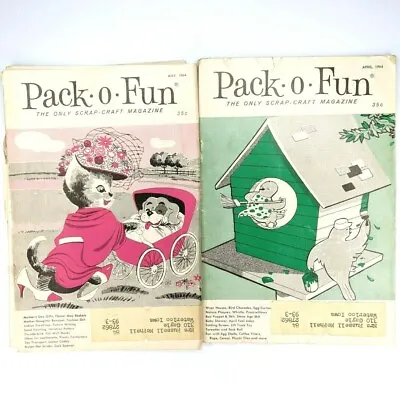 1964 SPRING Pack O Fun Scrap Craft X2 Magazine Shape Paper Tutorial LOT Vtg 7G • $8.75