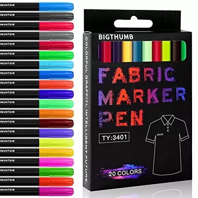 OSDUE Fabric Markers 20 Colors Permanent Fabric Pens Machine Washable Fabric • $10.76