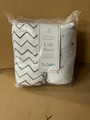 $14.99 • Buy TL Care Printed 100% Cotton Knit Fitted Crib Sheet - 2pk