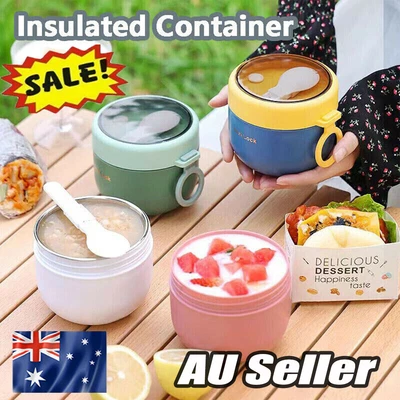 $15.36 • Buy Stainless Steel Lunch Box Thermos Food Flask Insulated Soup Jar Container Kids T