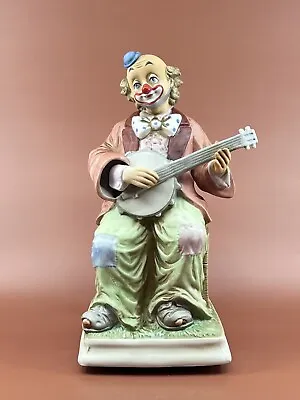 Banjo Playing Clown Melody In Motion Spotlight Musical Porcelain Figure • $10.50