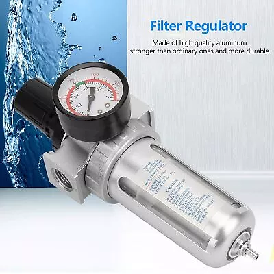 Air Compressor Filter Regulator Oil Water Separator Pressure Gauge 1/2 SFR400 AU • $29.99